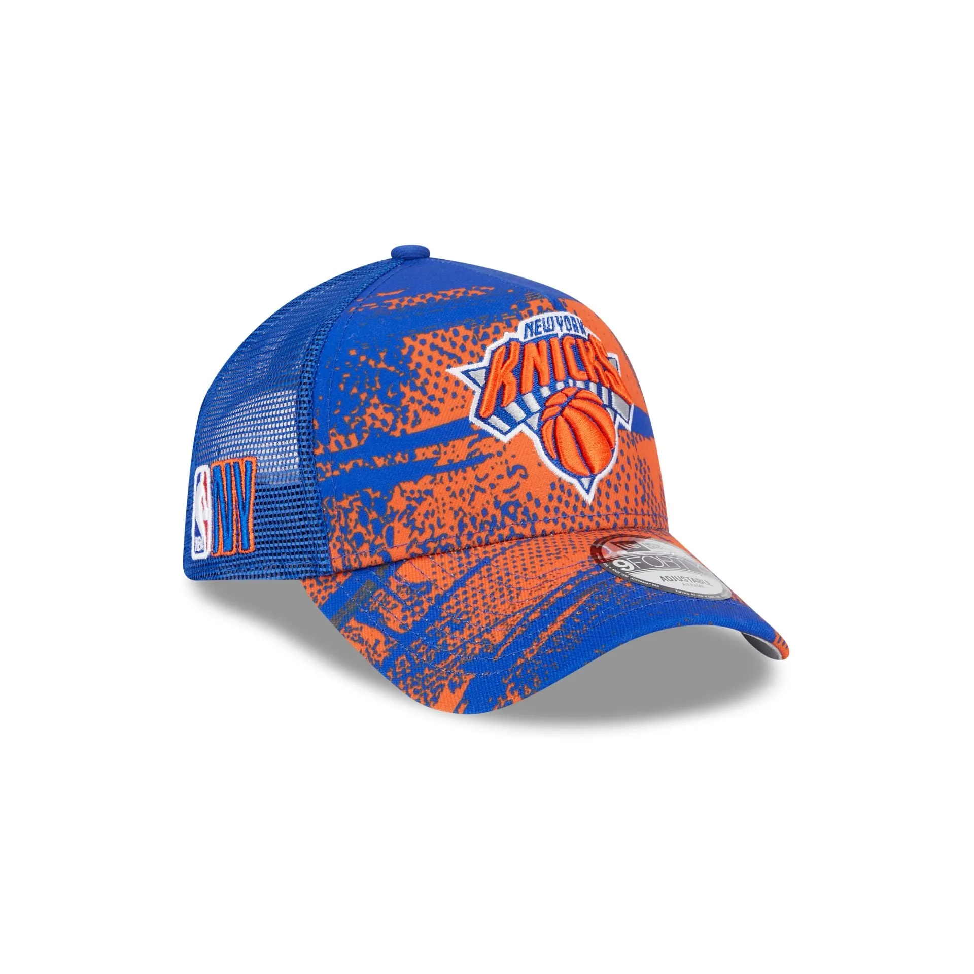 New York Knicks 2024 Tip-Off 9FORTY A-Frame Trucker Hat sold by New Era
