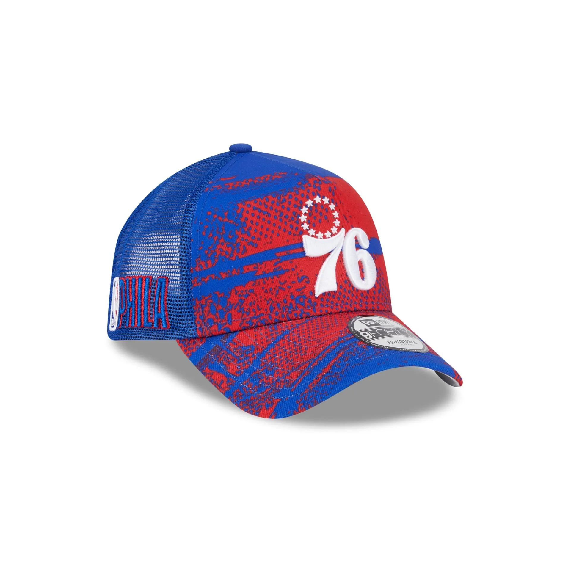 Philadelphia 76ers 2024 Tip-Off 9FORTY A-Frame Trucker Hat sold by New Era