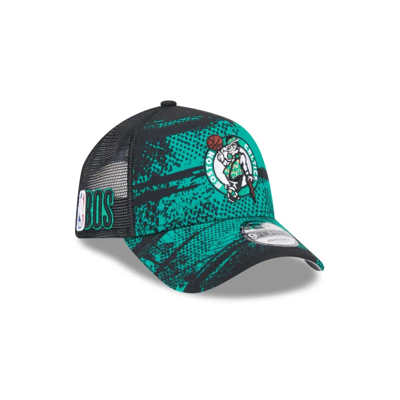 Boston Celtics 2024 Tip-Off 9FORTY A-Frame Trucker Hat sold by New Era