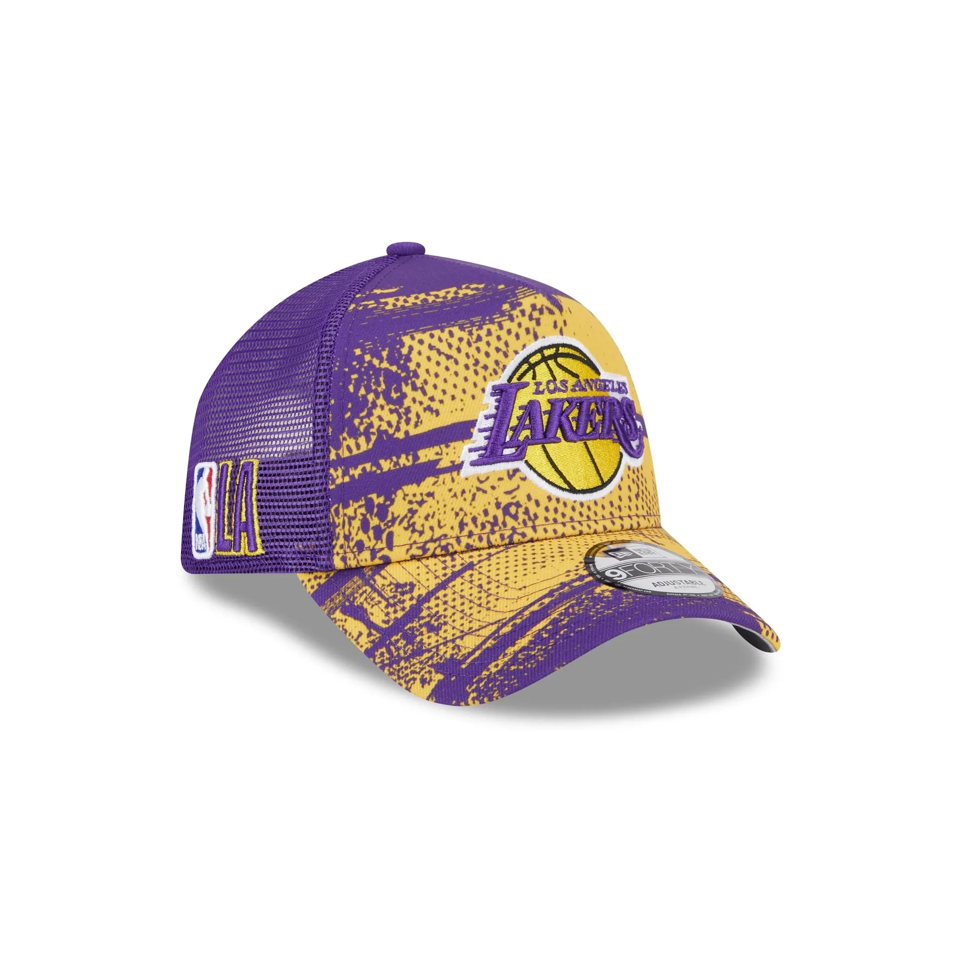 Los Angeles Lakers 2024 Tip-Off 9FORTY A-Frame Trucker Hat sold by New Era