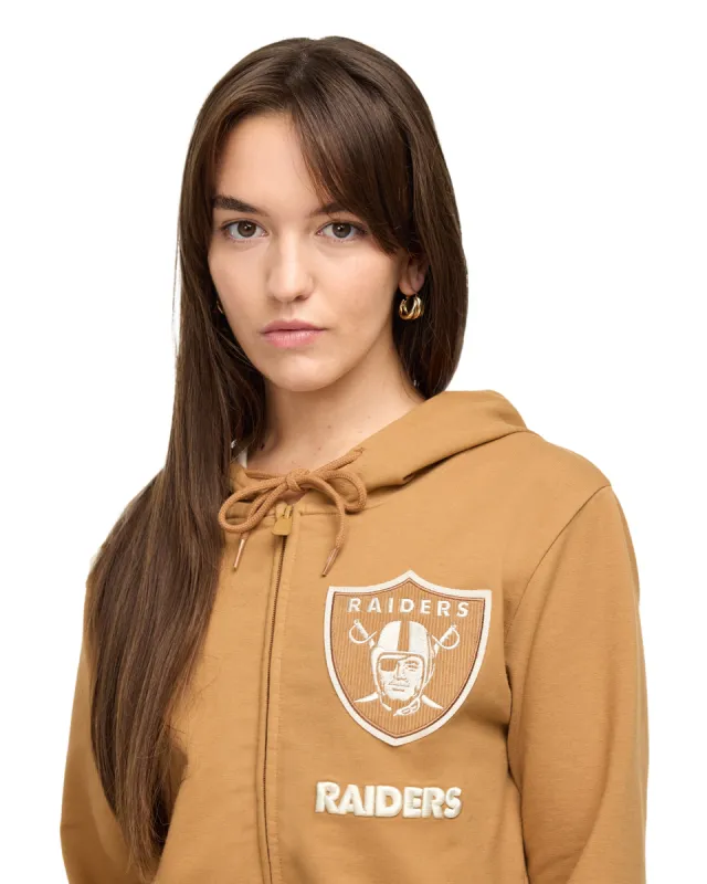 Las Vegas Raiders Light Bronze Logo Select Women's Full-Zip Hoodie sold by New Era