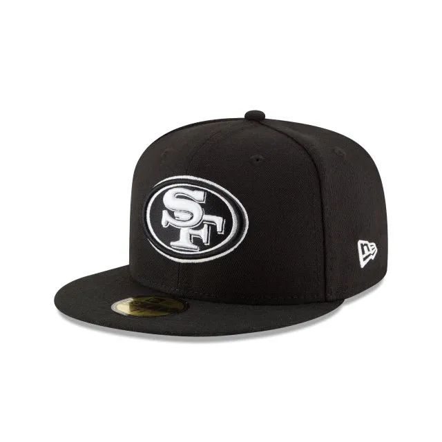 San Francisco 49ers Black & White 59FIFTY Fitted Hat sold by New Era