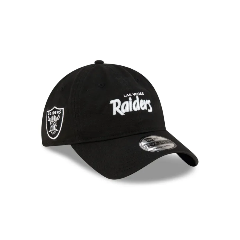 Las Vegas Raiders Washed Script 9TWENTY Adjustable Hat sold by New Era