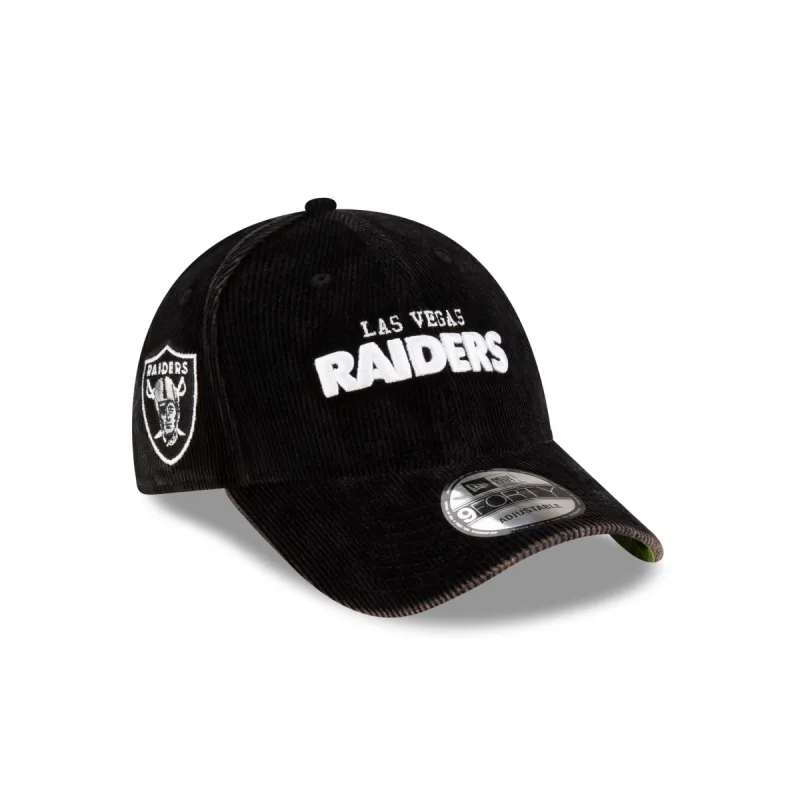 Las Vegas Raiders Washed Cord 9FORTY Adjustable Hat sold by New Era