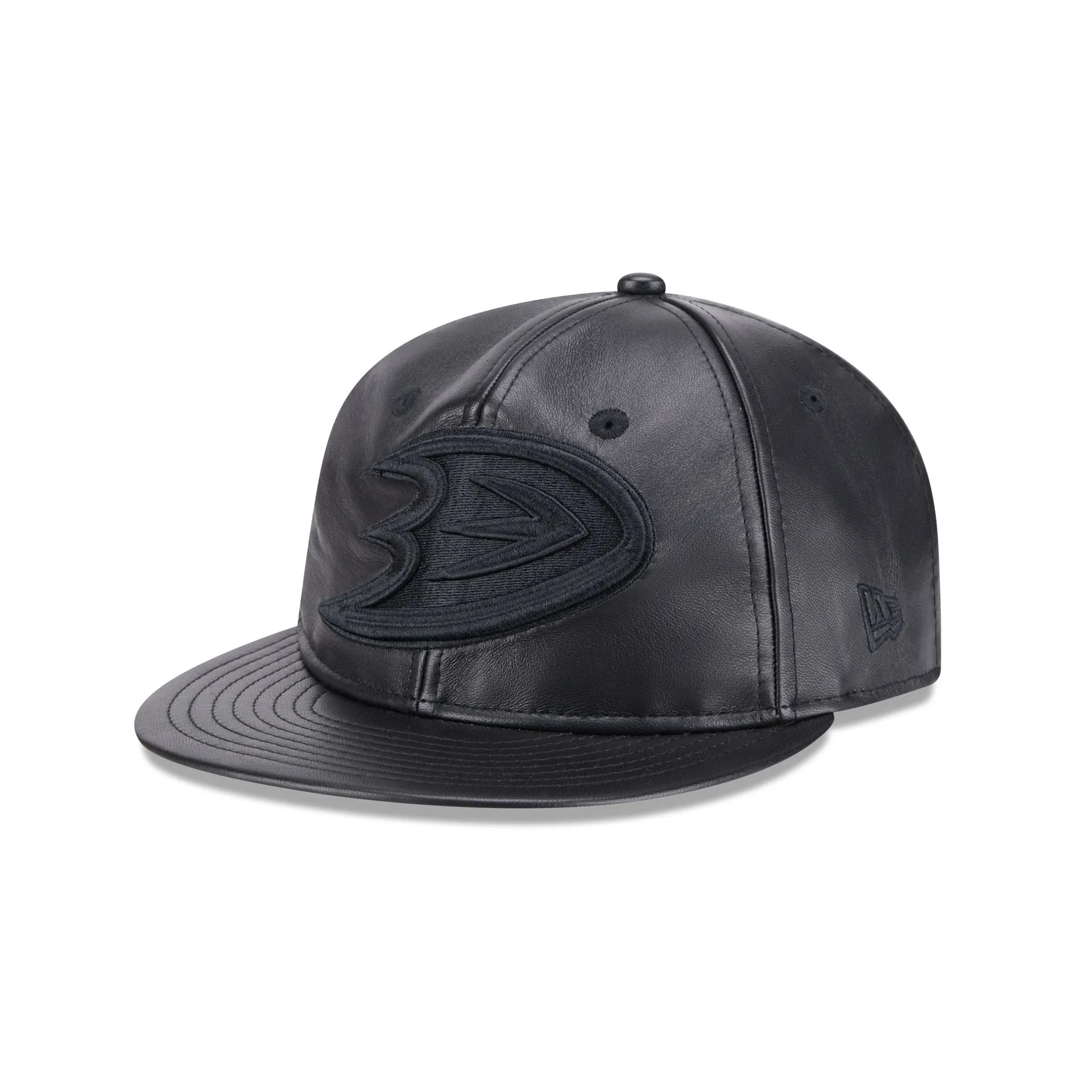 Anaheim Ducks Genuine Leather Retro Crown 9FIFTY Strapback Hat sold by New Era