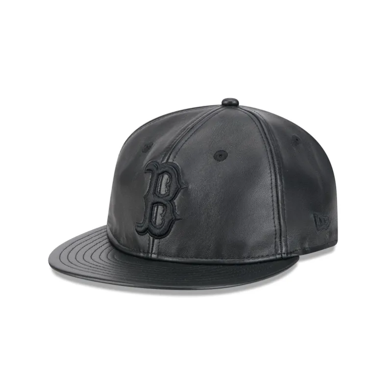 Boston Red Sox Genuine Leather Retro Crown 9FIFTY Strapback Hat sold by New Era