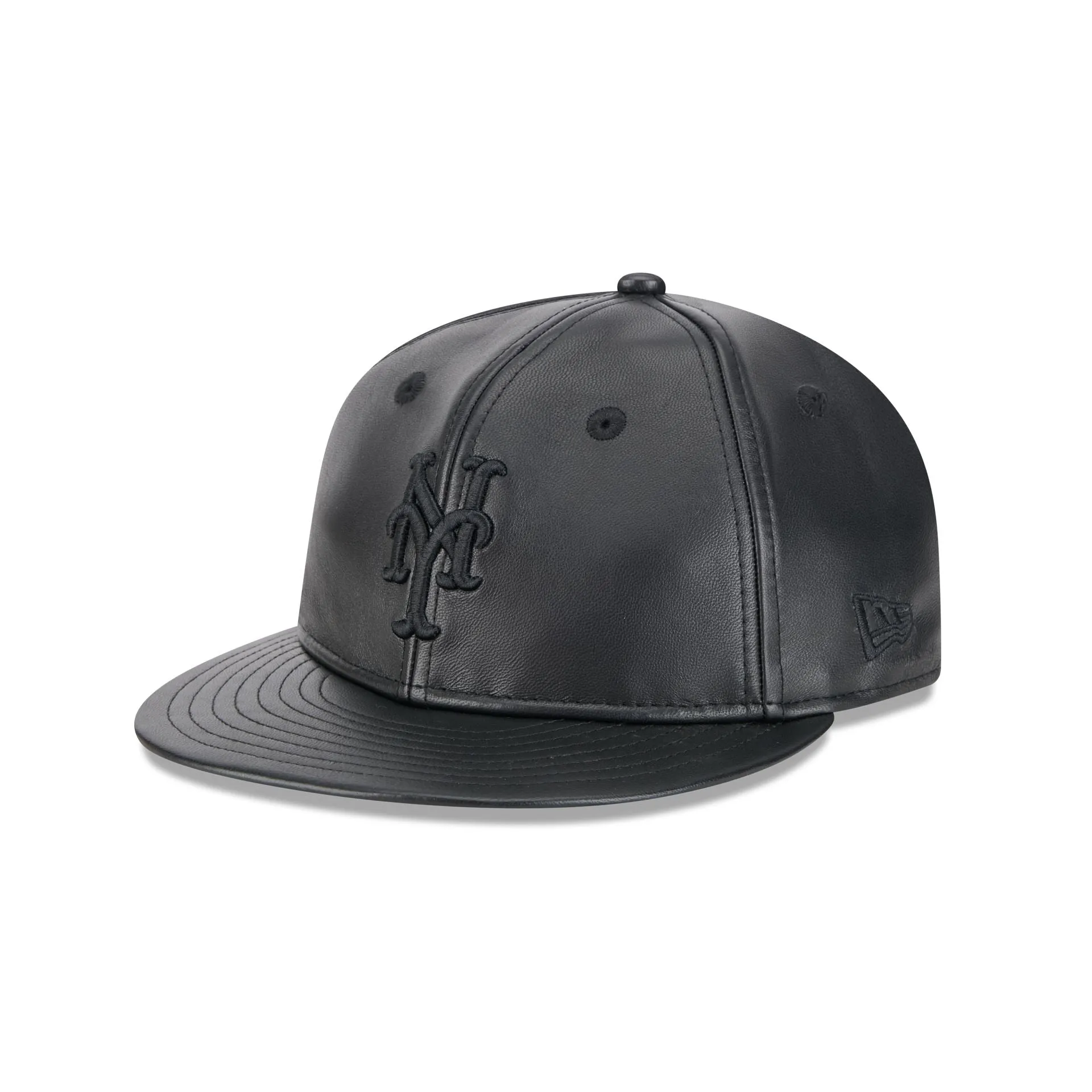 New York Mets Genuine Leather Retro Crown 9FIFTY Strapback Hat sold by New Era