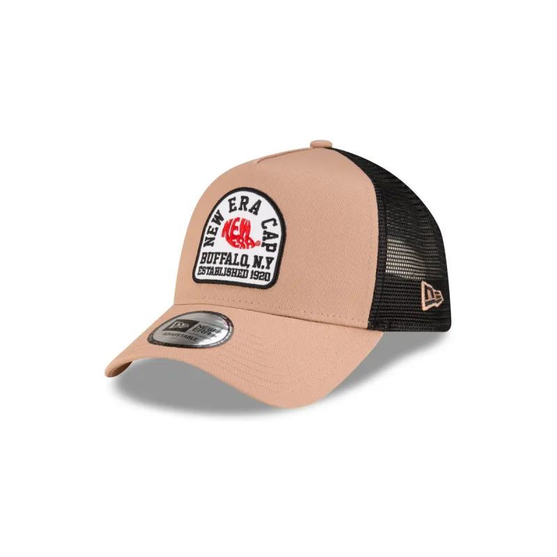 New Era Cap Tan Bug 9FORTY A-Frame Trucker Hat made by New Era