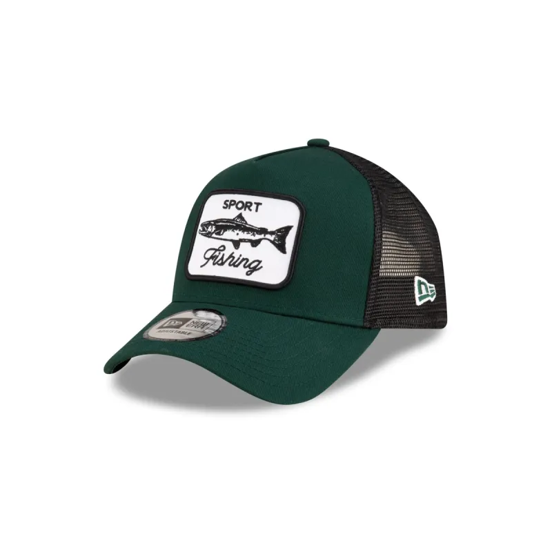 New Era Cap Green Fishing 9FORTY A-Frame Trucker Hat sold by New Era