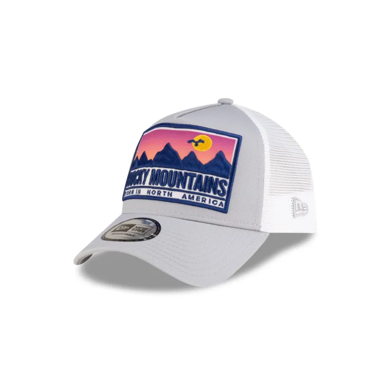 New Era Cap Gray Rockies 9FORTY A-Frame Trucker Hat sold by New Era
