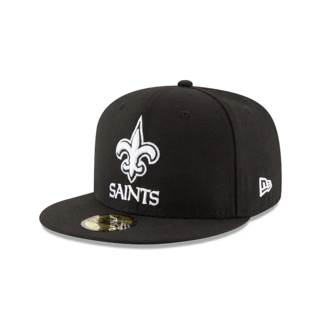 New Orleans Saints Black & White 59FIFTY Fitted Hat sold by New Era