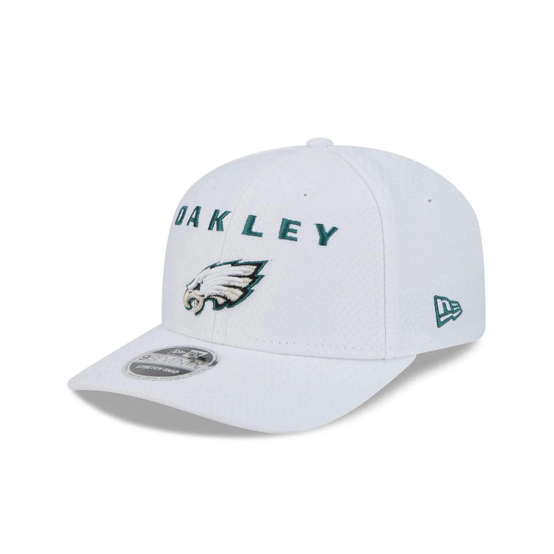 Oakley x Philadelphia Eagles White 9SEVENTY Stretch-Snap Hat sold by New Era