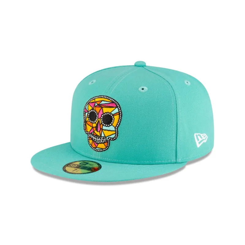 New Era Cap Day of the Dead Fractal Skull 59FIFTY Fitted Hat sold by New Era