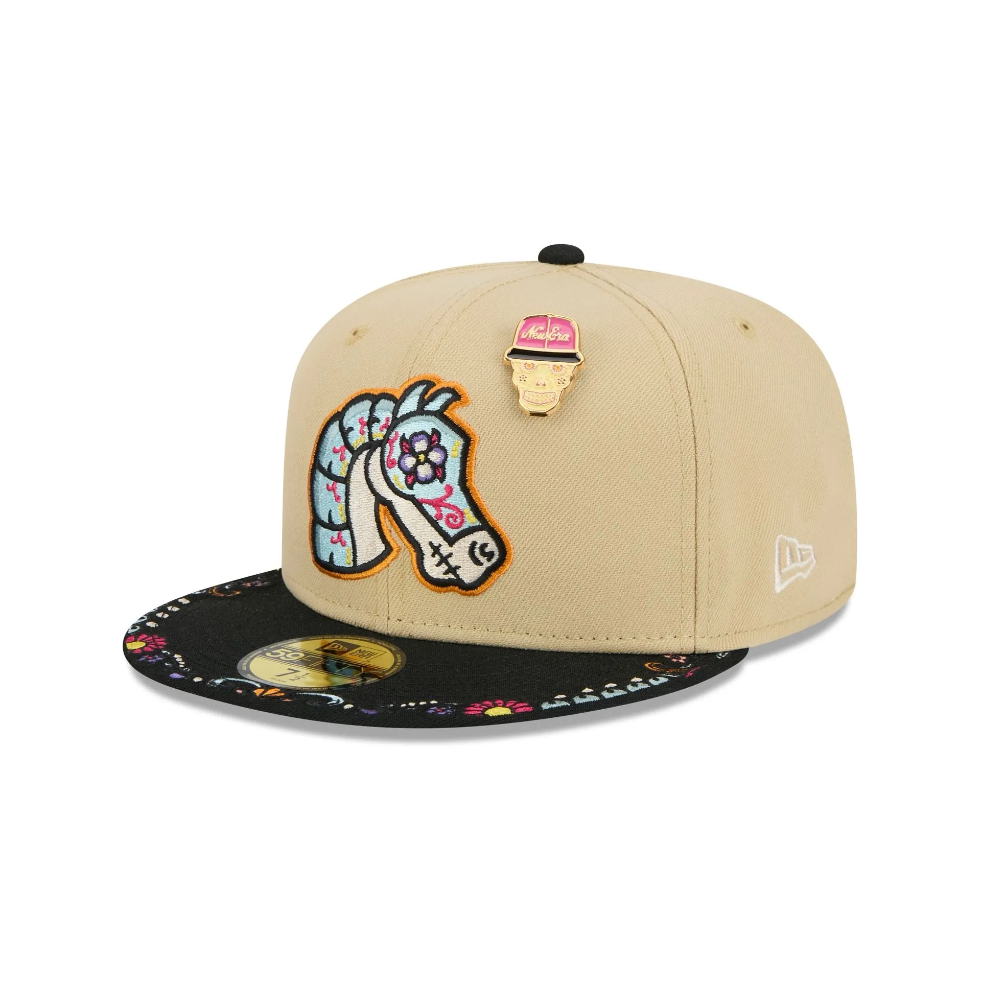 Charlotte Knights Skull Pin 59FIFTY Fitted Hat sold by New Era
