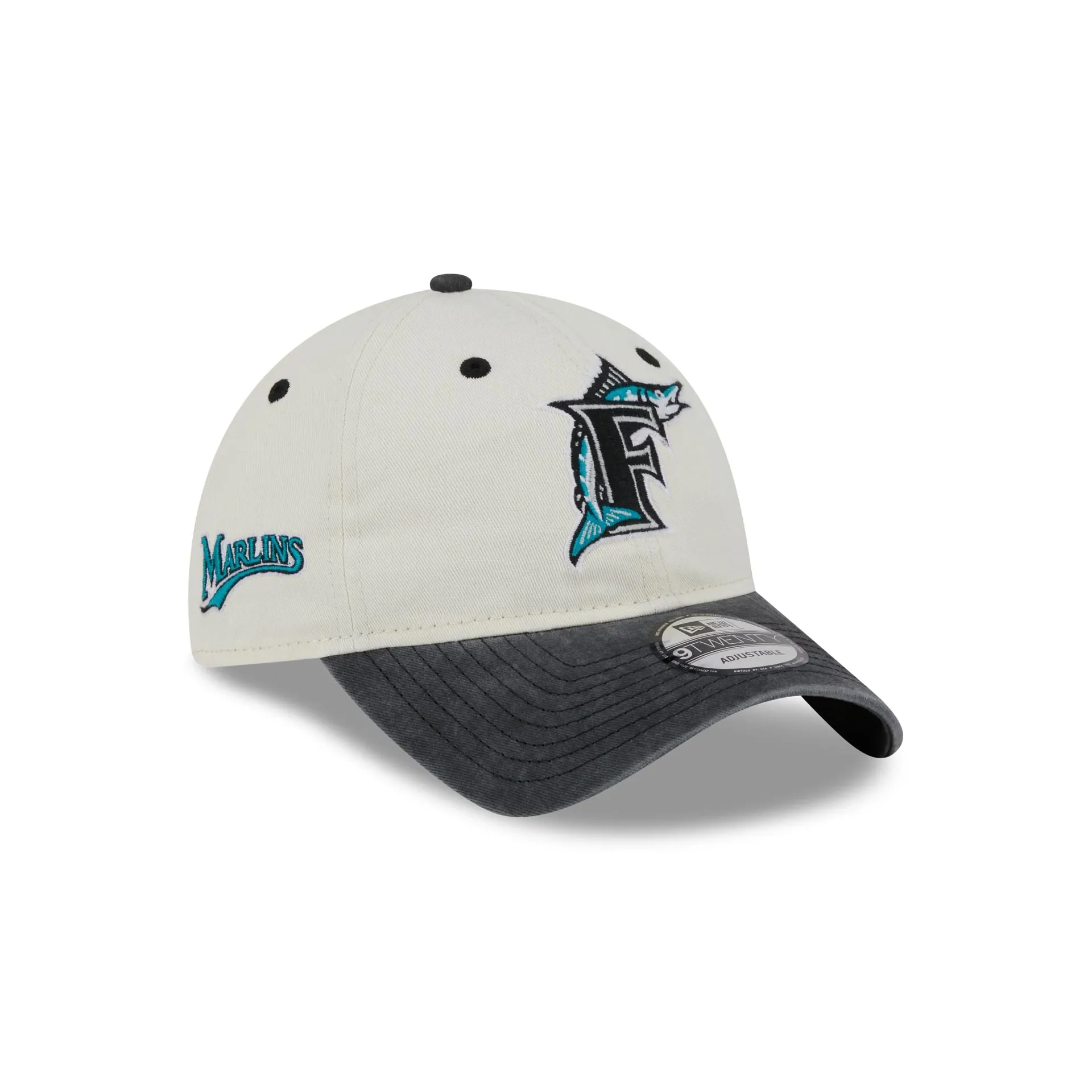 Miami Marlins Classic Sidescript 9TWENTY Adjustable Hat sold by New Era
