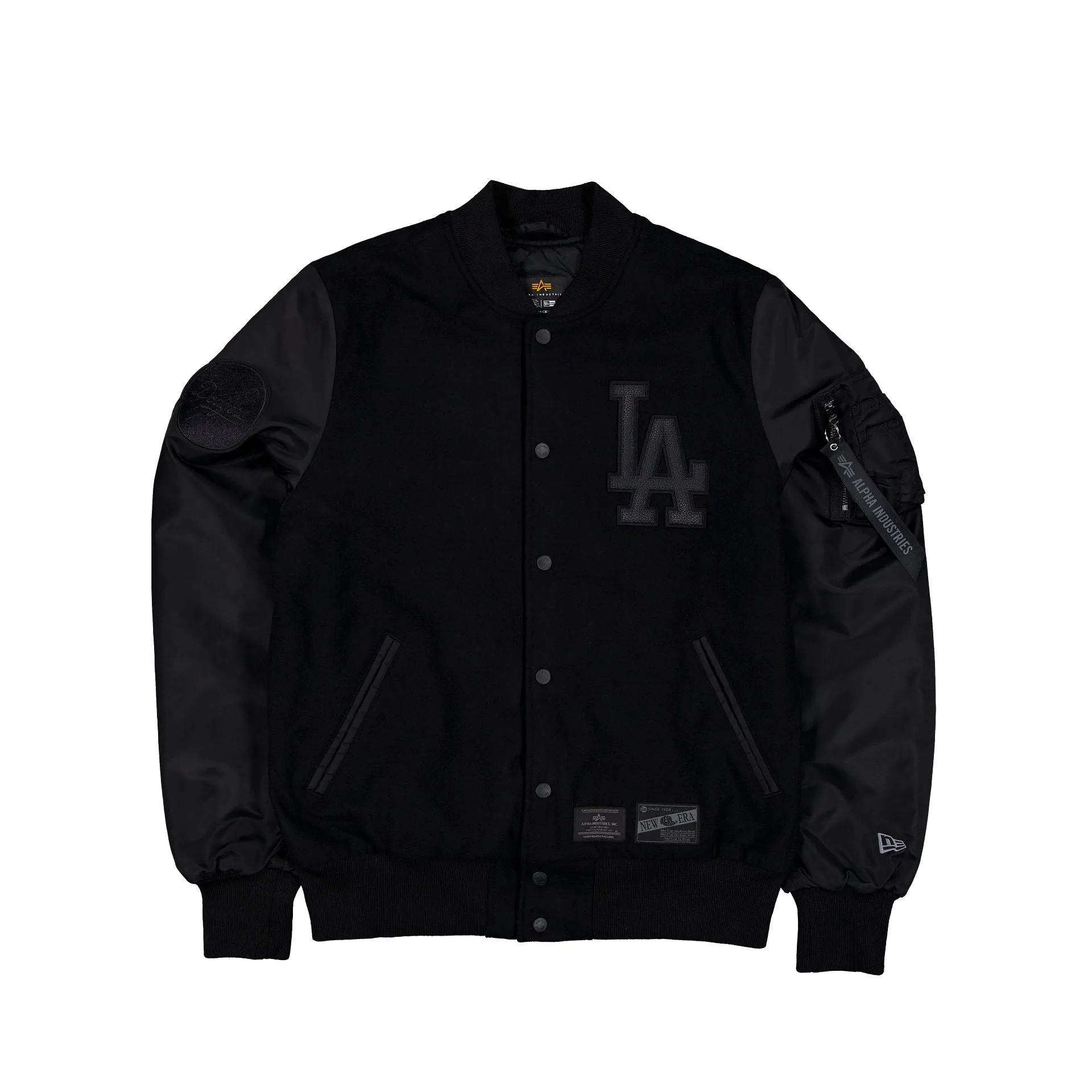 Alpha Industries x Los Angeles Dodgers MA-1 Wool Varsity Jacket Black sold by New Era