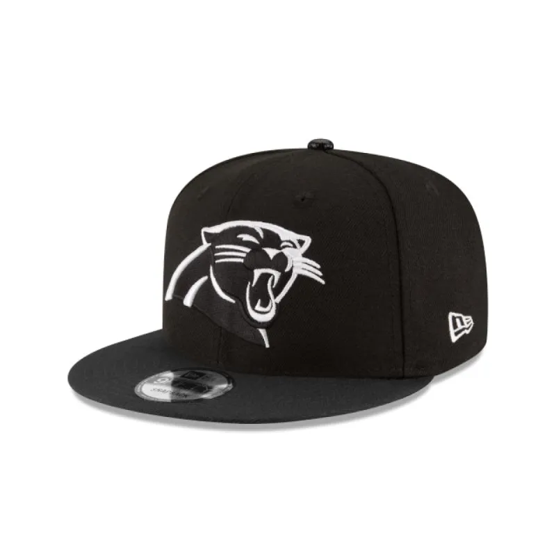 Carolina Panthers Black and White 9FIFTY Snapback Hat sold by New Era