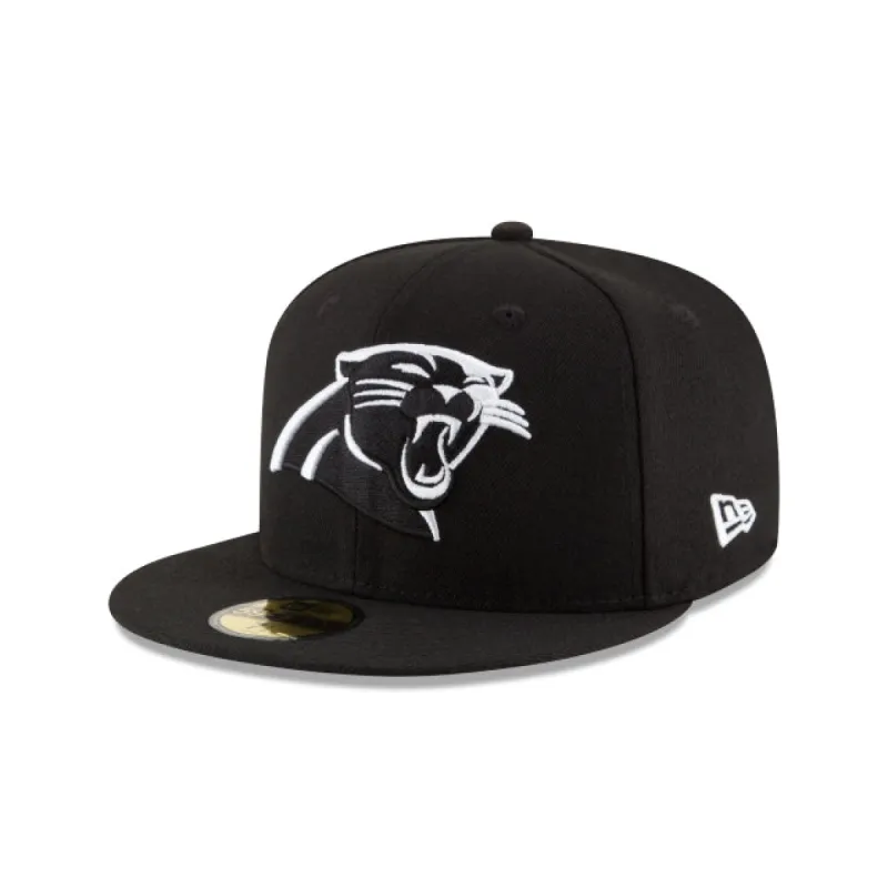 Carolina Panthers Black & White 59FIFTY Fitted Hat sold by New Era