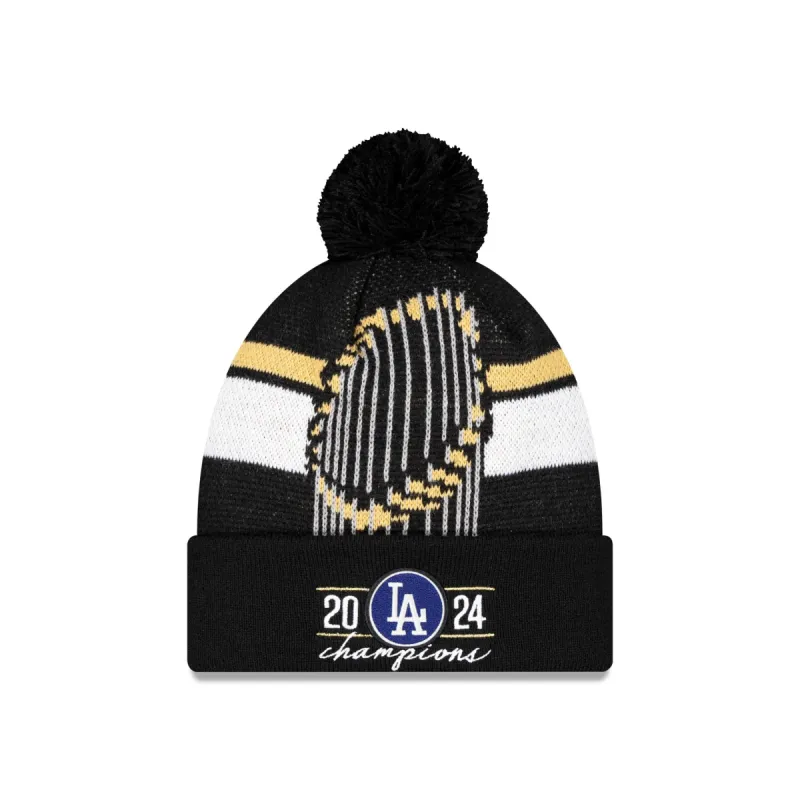 Los Angeles Dodgers 2024 World Series Champions Locker Room Pom Knit Hat sold by New Era