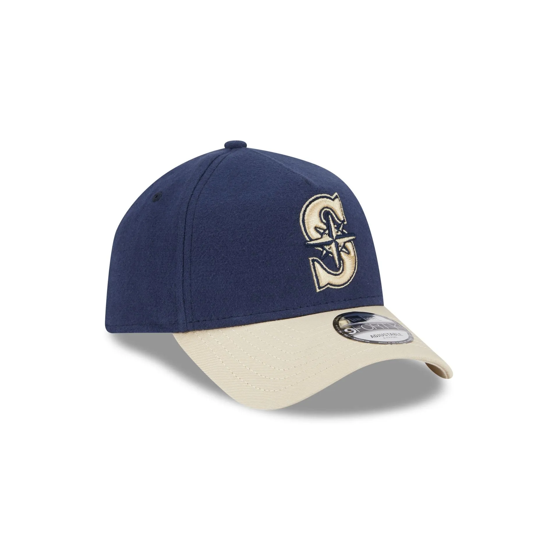 Seattle Mariners Moleskin Crown Navy 9FORTY A-Frame Snapback Hat sold by New Era product image thumbnail 3