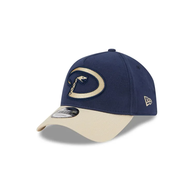 Arizona Diamondbacks Moleskin Crown Navy 9FORTY A-Frame Snapback Hat sold by New Era
