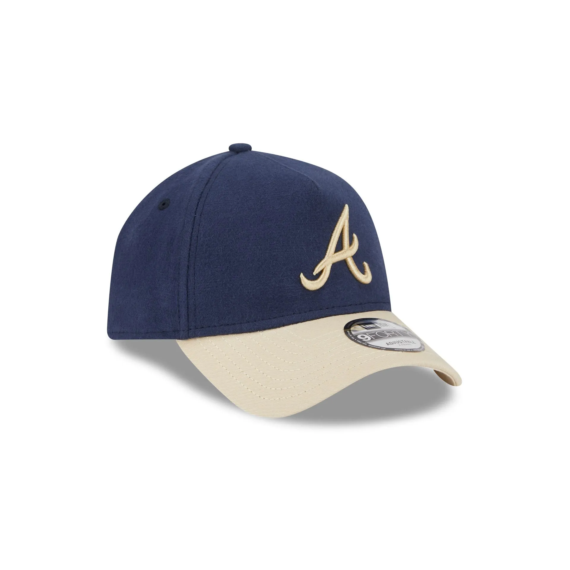 Atlanta Braves Moleskin Crown Navy 9FORTY A-Frame Snapback Hat sold by New Era product image thumbnail 3