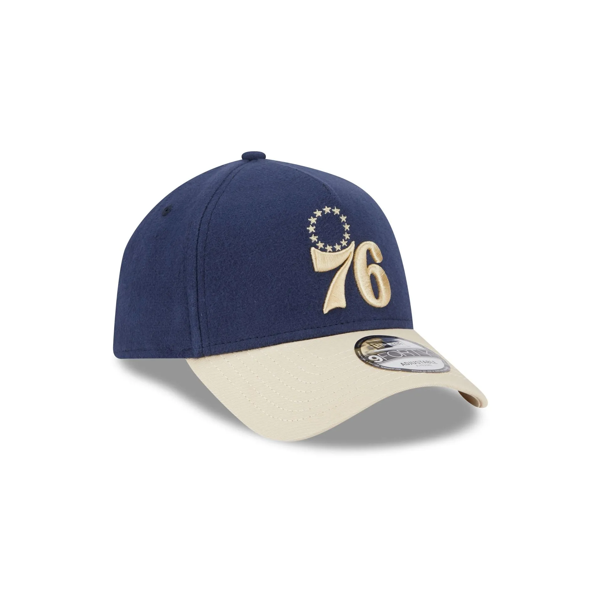 Philadelphia 76ers Moleskin Crown Navy 9FORTY A-Frame Snapback Hat sold by New Era product image thumbnail 3