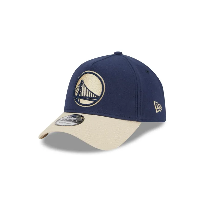 Golden State Warriors Moleskin Crown Navy 9FORTY A-Frame Snapback Hat sold by New Era