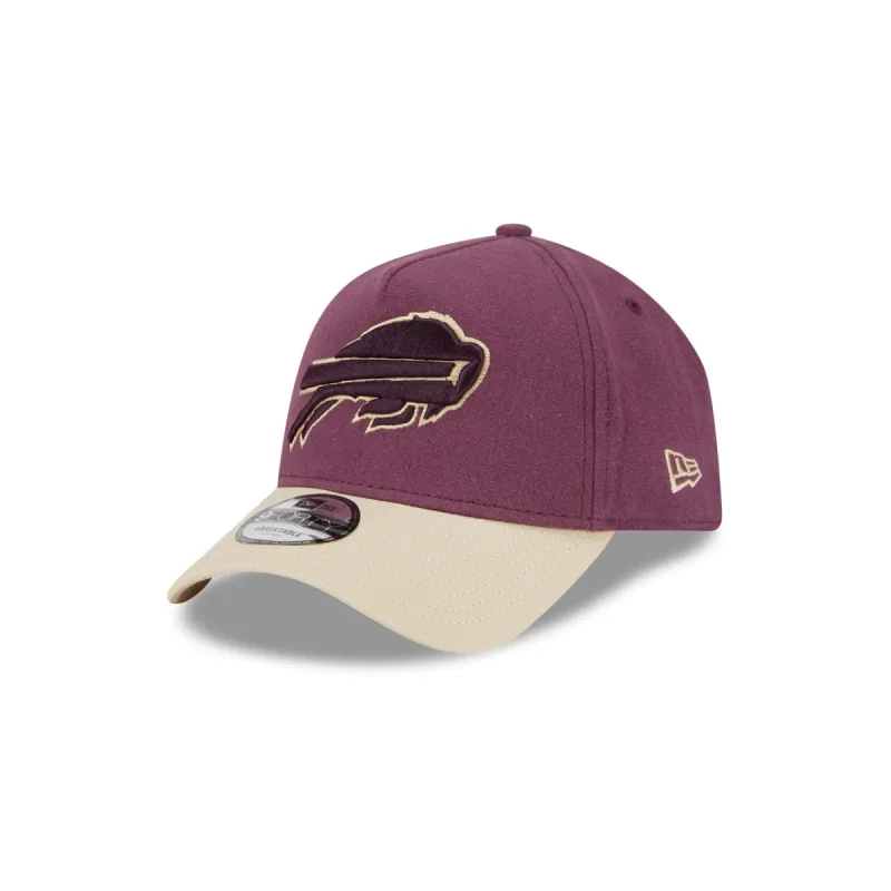 Buffalo Bills Moleskin Crown Maroon 9FORTY A-Frame Snapback Hat sold by New Era