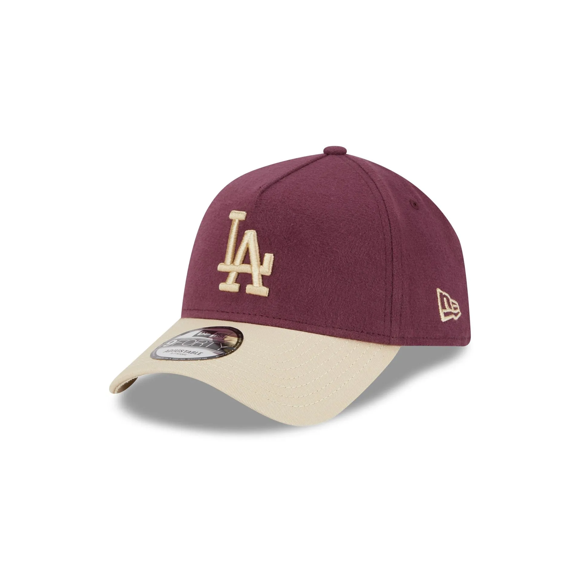Los Angeles Dodgers Moleskin Crown Maroon 9FORTY A-Frame Snapback Hat sold by New Era