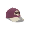 Los Angeles Lakers Moleskin Crown Maroon 9FORTY A-Frame Snapback Hat sold by New Era