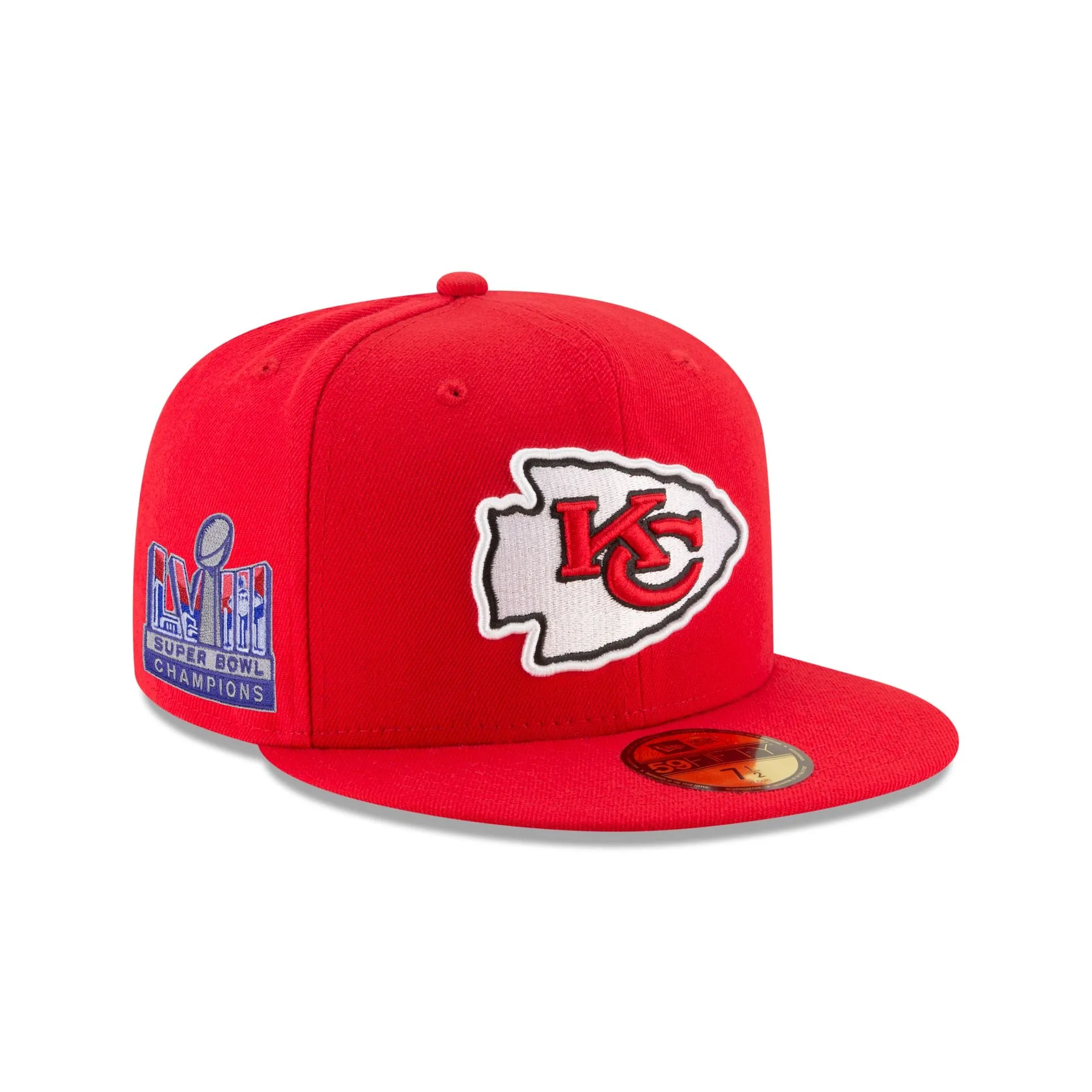 Kansas City Chiefs Super Bowl LVIII Champions Side Patch 59FIFTY Fitted Hat sold by New Era