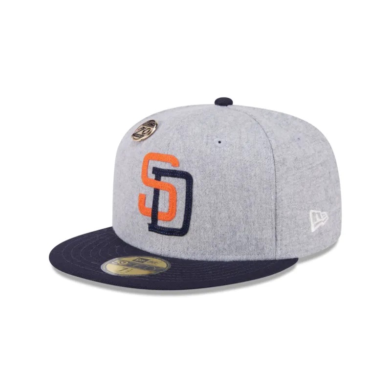 San Diego Padres 70th Anniversary Gray 59FIFTY Fitted Hat sold by New Era