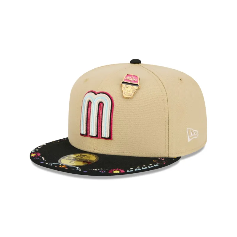 Mexico Baseball Skull Pin 59FIFTY Fitted Hat sold by New Era