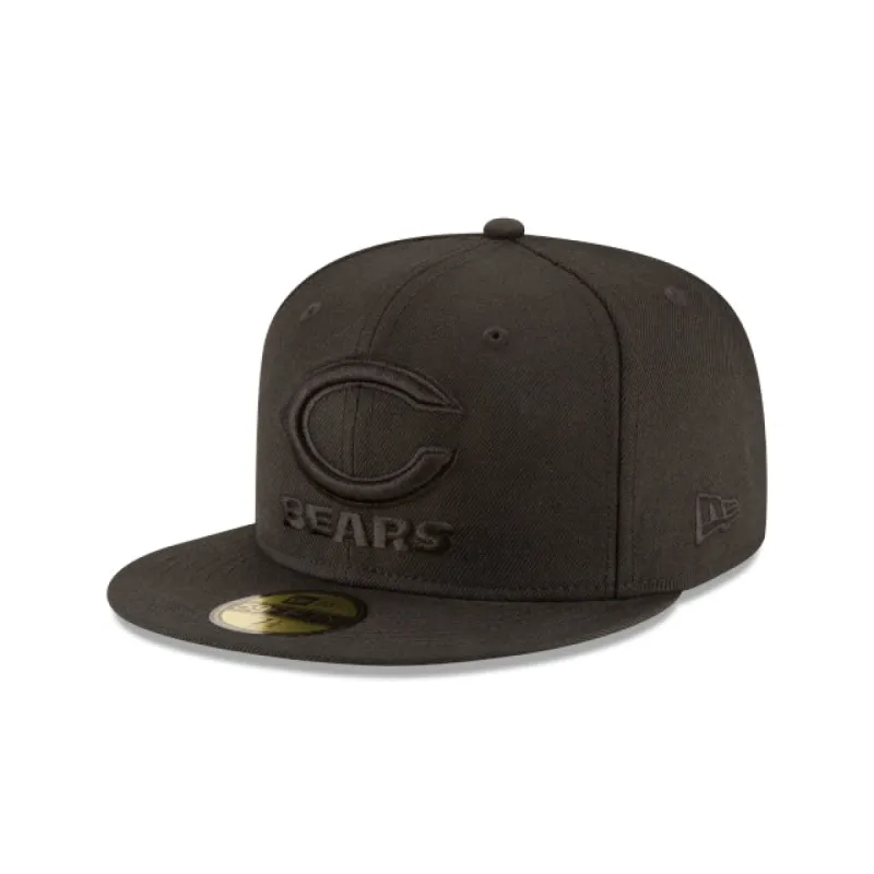 Chicago Bears Black On Black 59FIFTY Fitted Hat sold by New Era