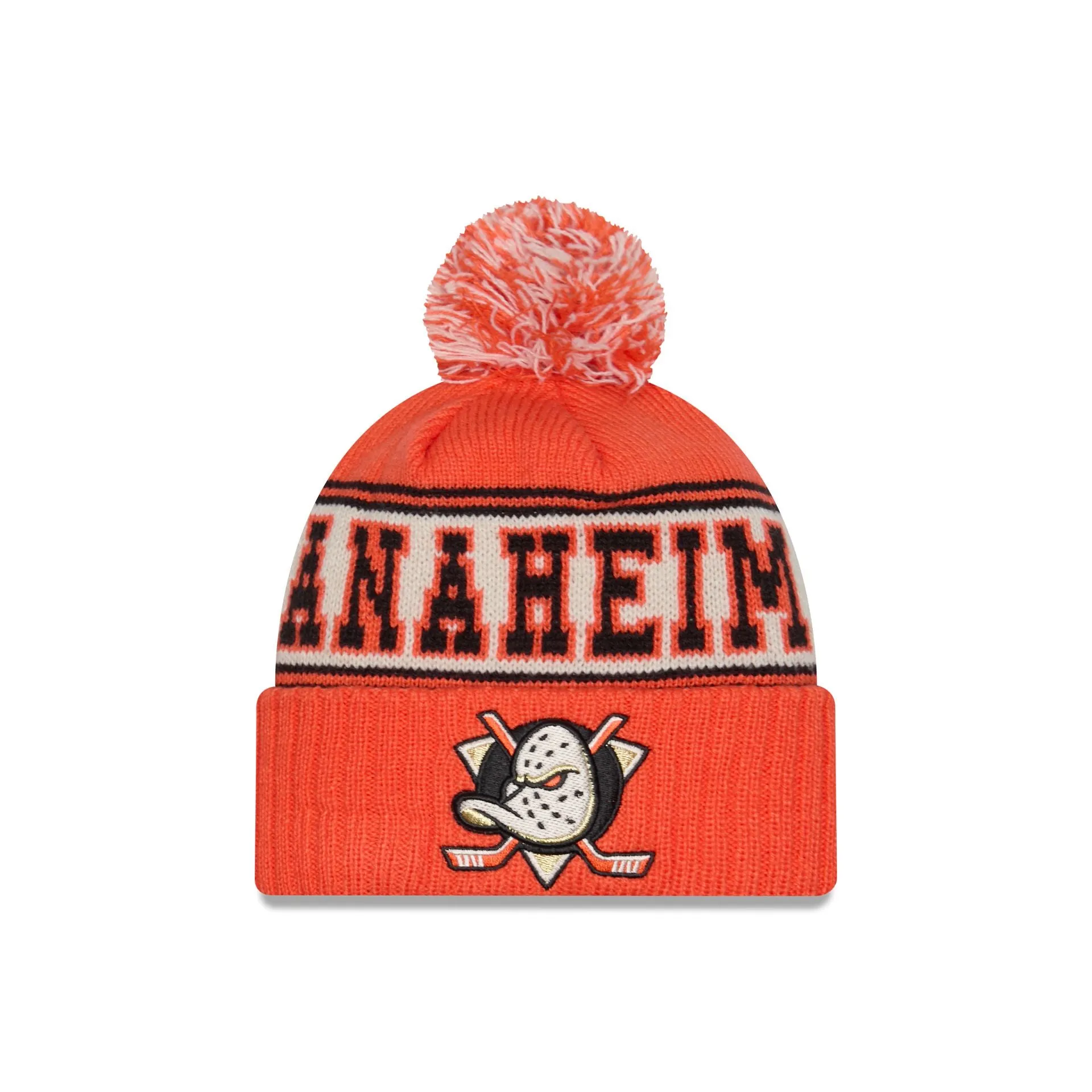Anaheim Ducks Retro Pom Knit Hat sold by New Era