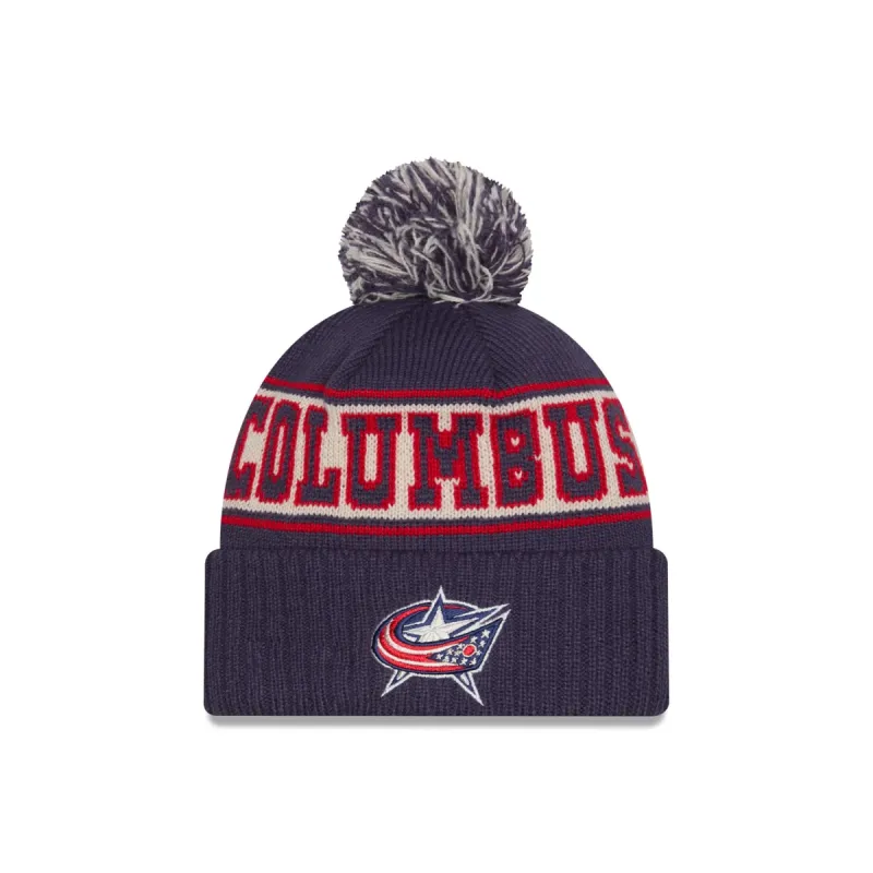 Columbus Blue Jackets Retro Pom Knit Hat sold by New Era