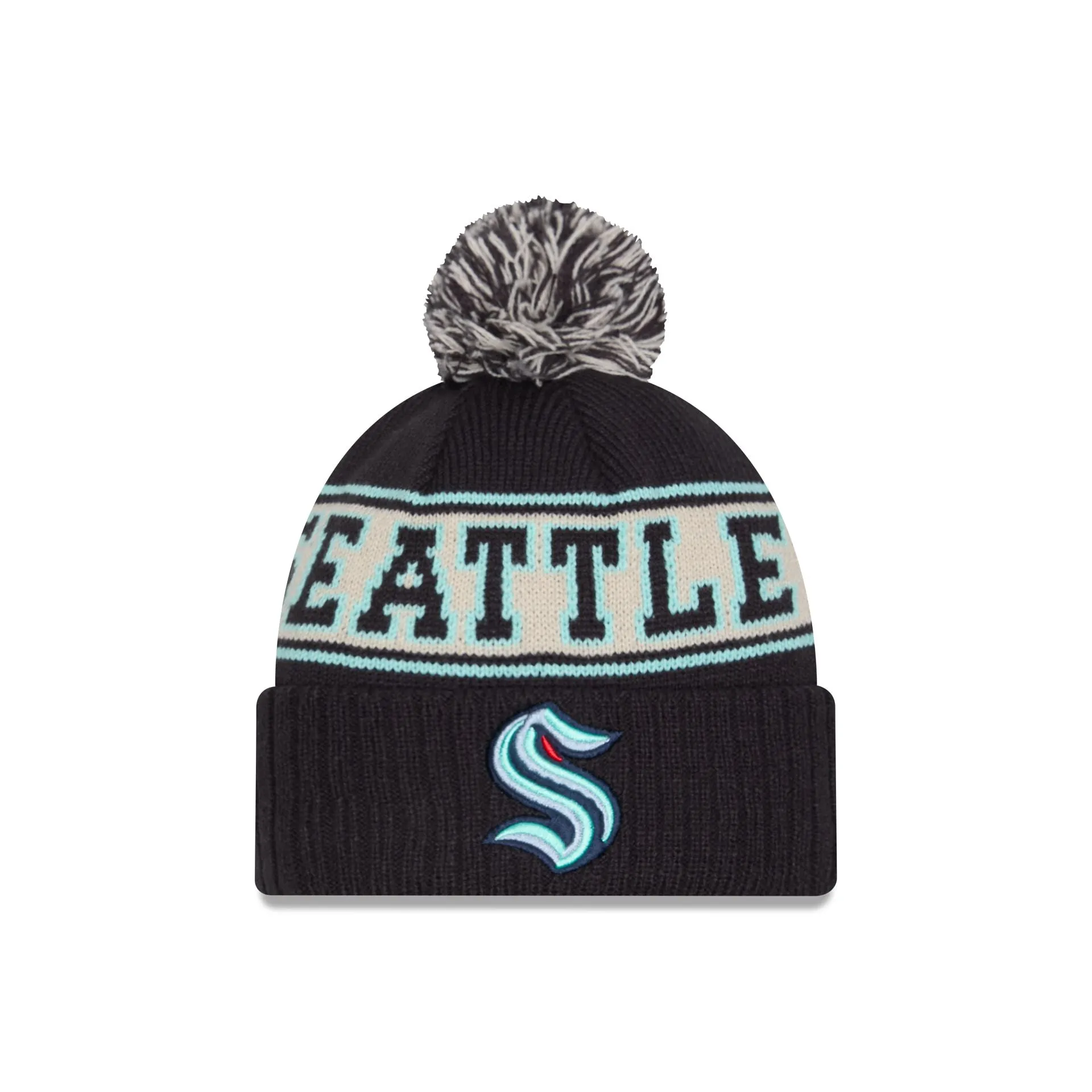 Seattle Kraken Retro Pom Knit Hat sold by New Era