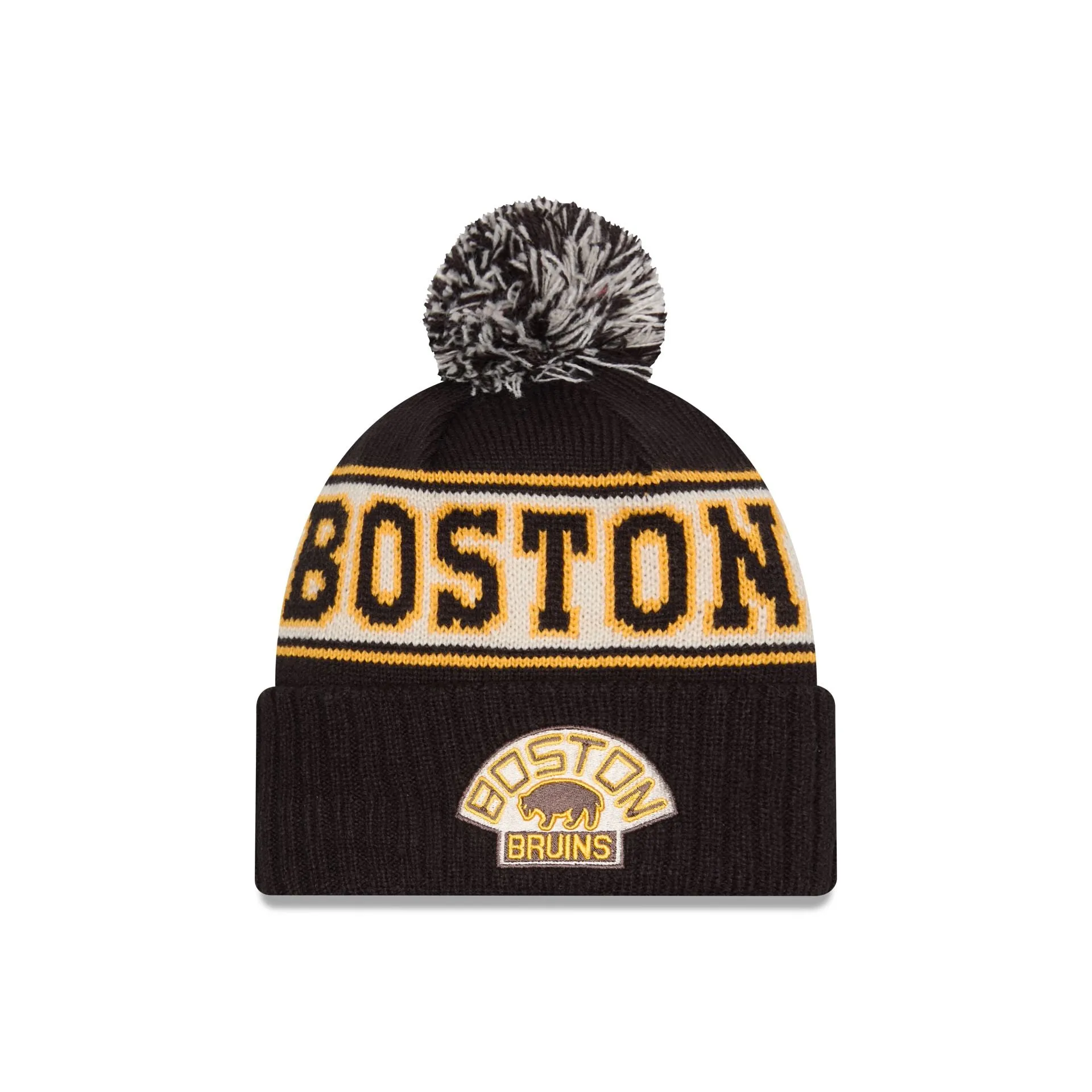 Boston Bruins Historic Retro Pom Knit Hat sold by New Era