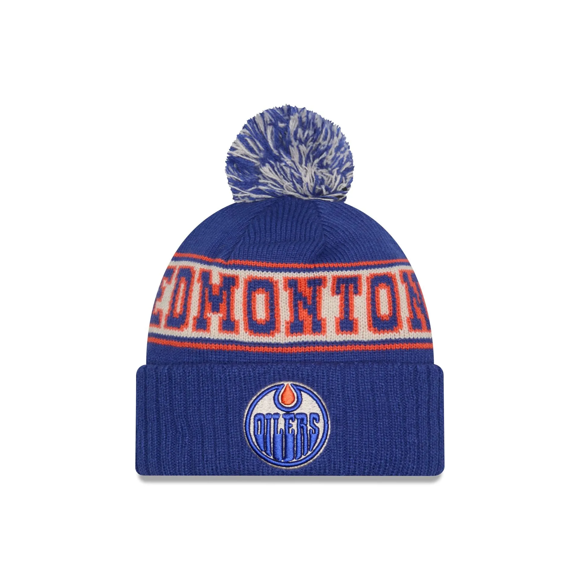 Edmonton Oilers Retro Pom Knit Hat sold by New Era
