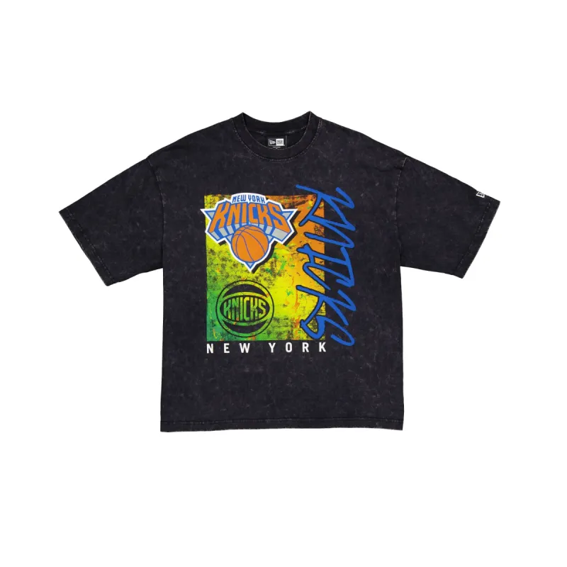New York Knicks Sport Classics Boxy Black T-Shirt sold by New Era
