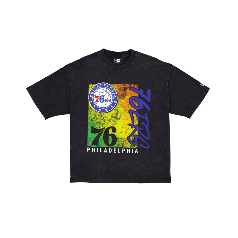Philadelphia 76ers Sport Classics Boxy Black T-Shirt sold by New Era