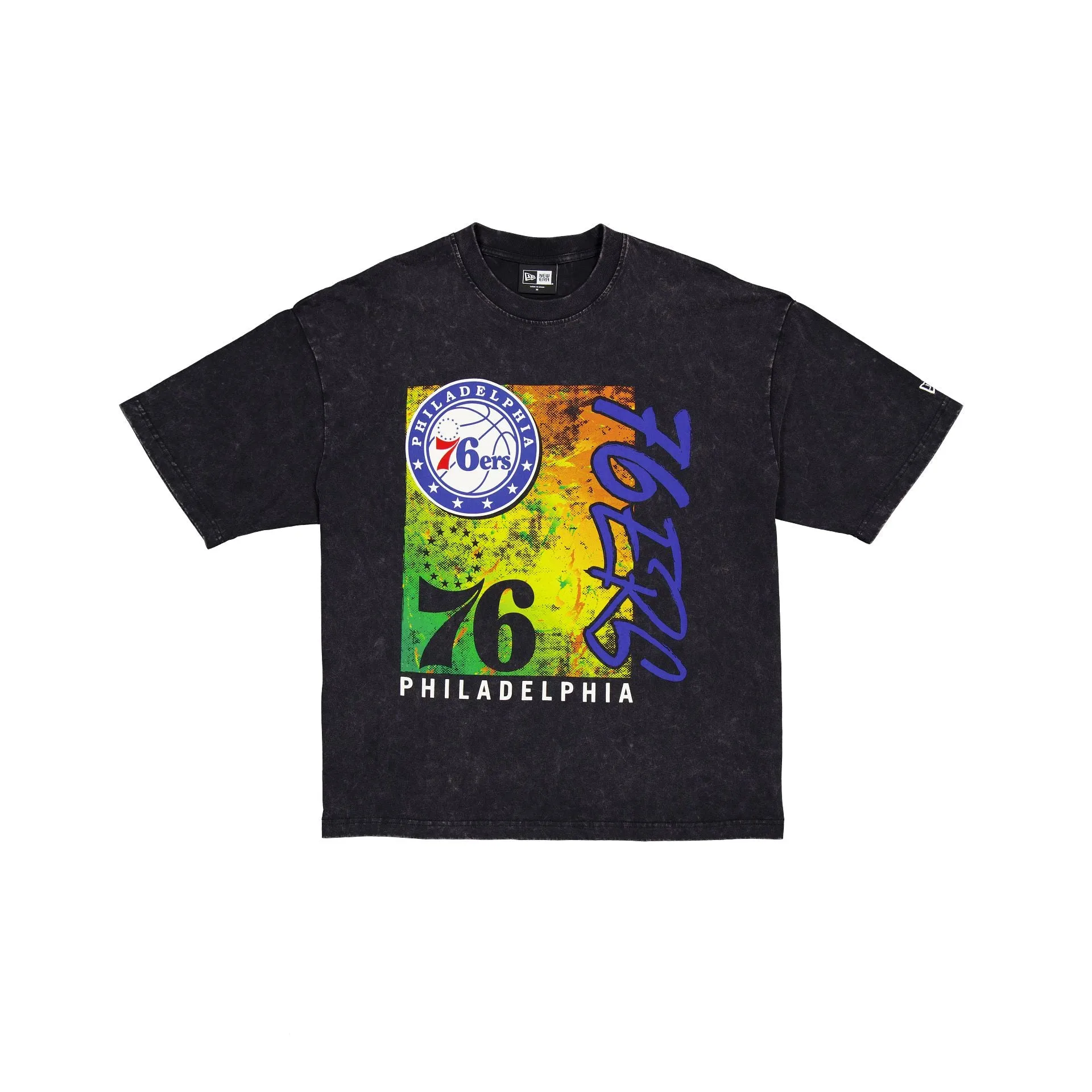 Philadelphia 76ers Sport Classics Boxy Black T-Shirt sold by New Era