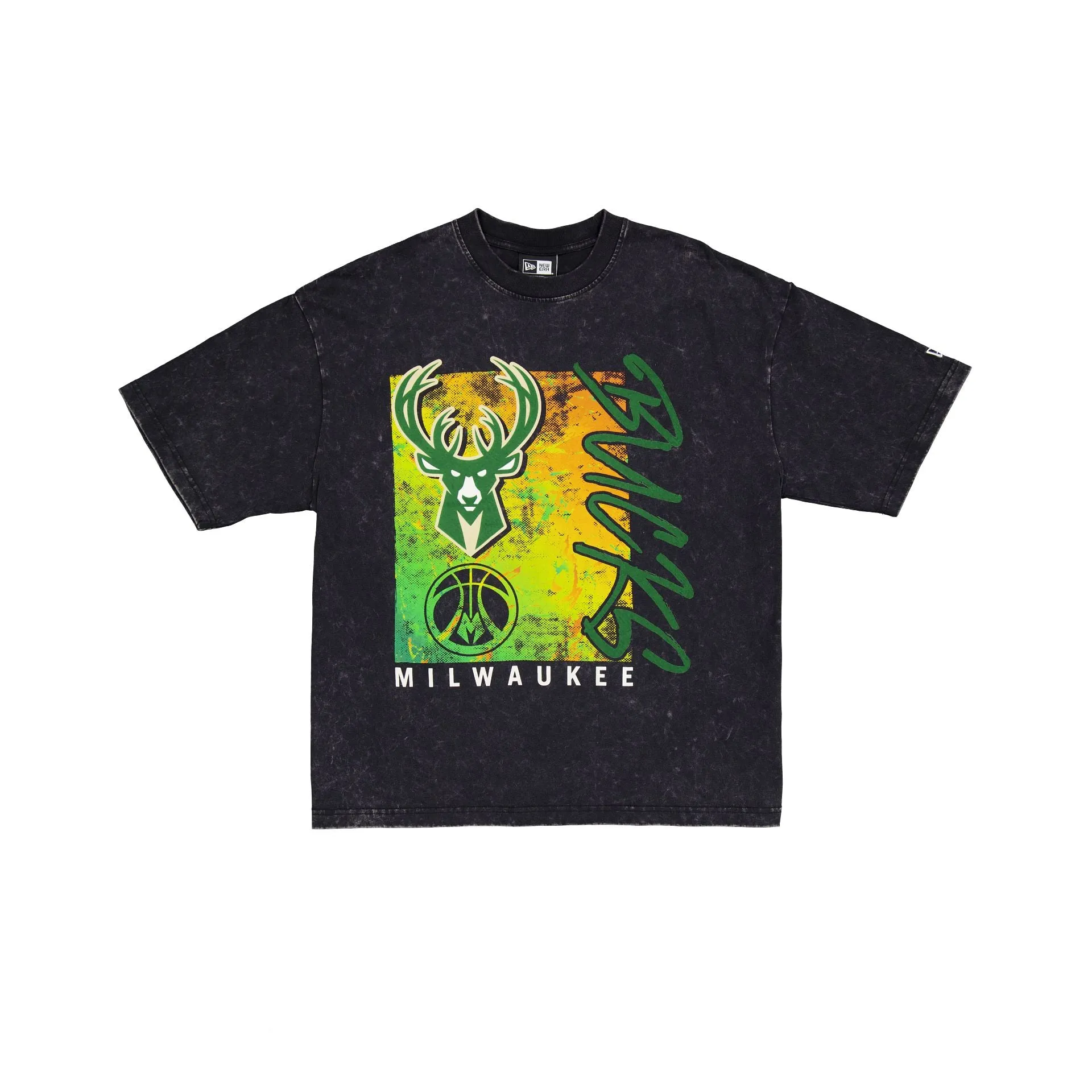 Milwaukee Bucks Sport Classics Boxy Black T-Shirt sold by New Era