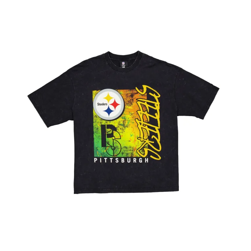 Pittsburgh Steelers Sport Classics Boxy Black T-Shirt sold by New Era