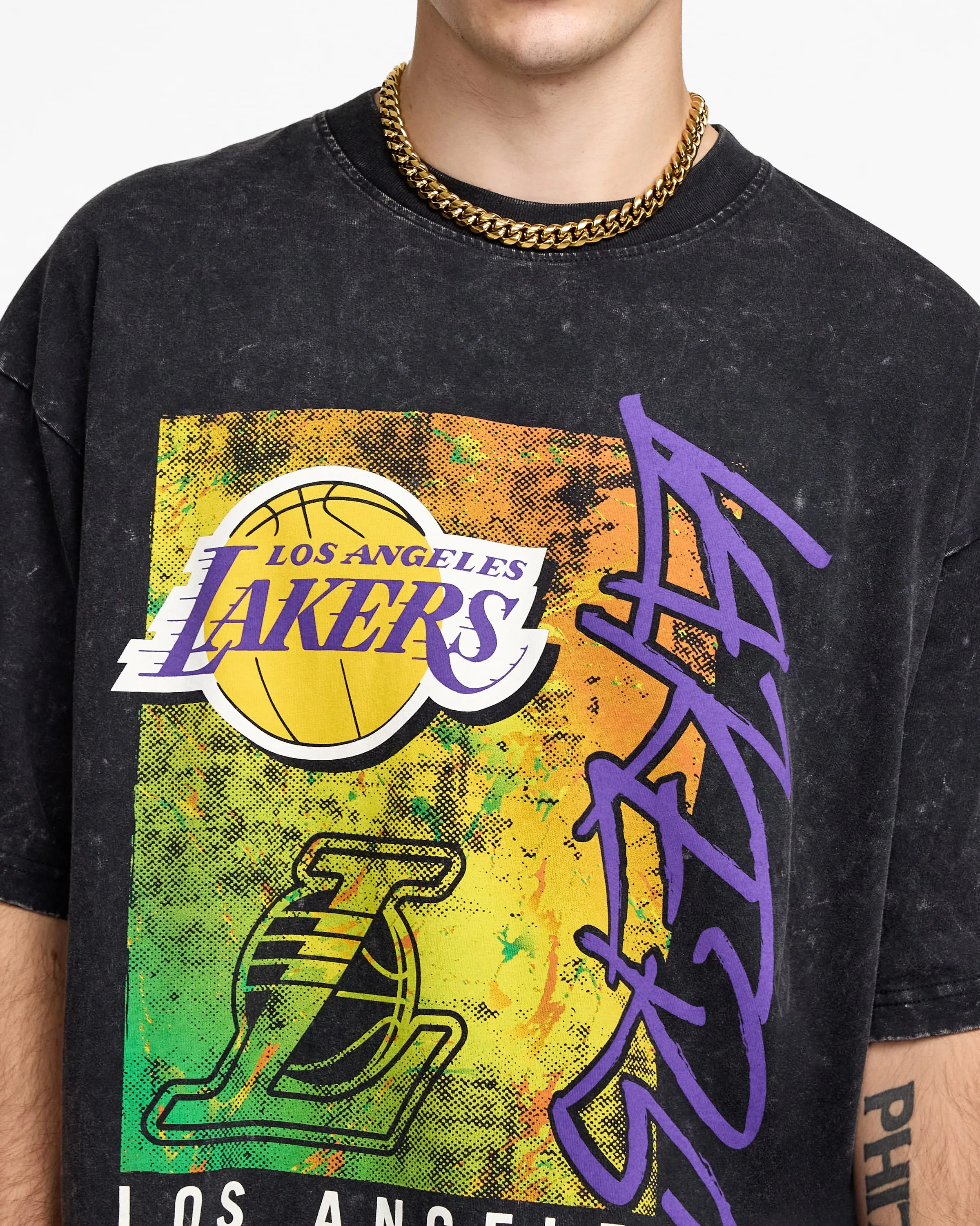 Los Angeles Lakers Sport Classics Boxy Black T-Shirt sold by New Era