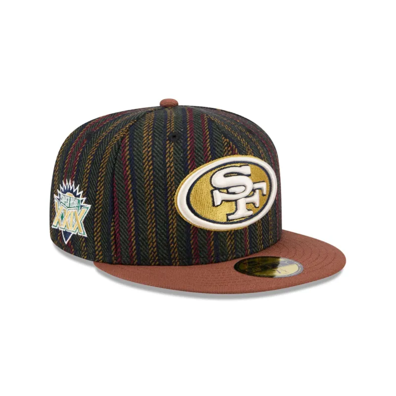 San Francisco 49ers Vintage Herringbone 59FIFTY Fitted Hat sold by New Era