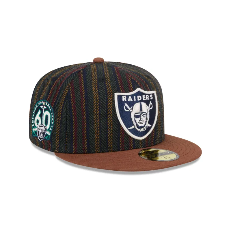 Las Vegas Raiders Vintage Herringbone 59FIFTY Fitted Hat sold by New Era
