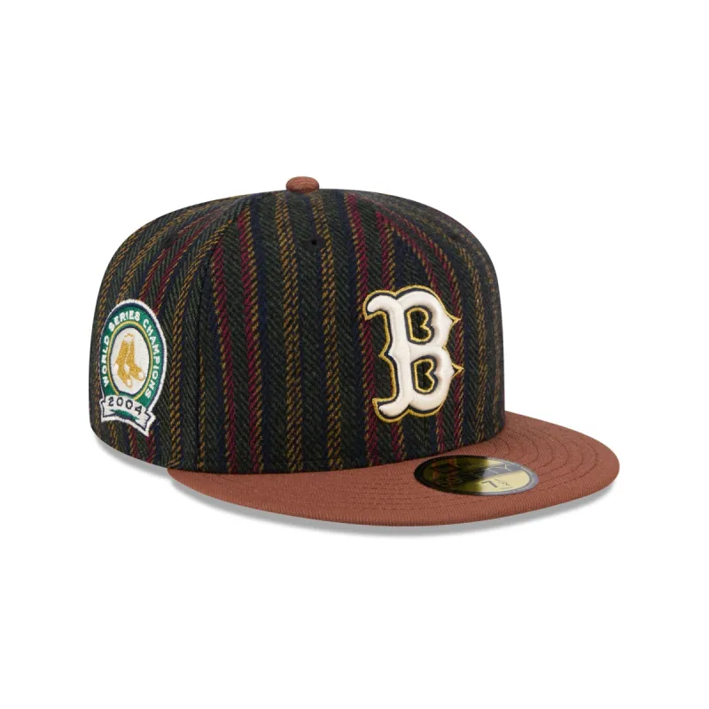 Boston Red Sox Vintage Herringbone 59FIFTY Fitted Hat sold by New Era