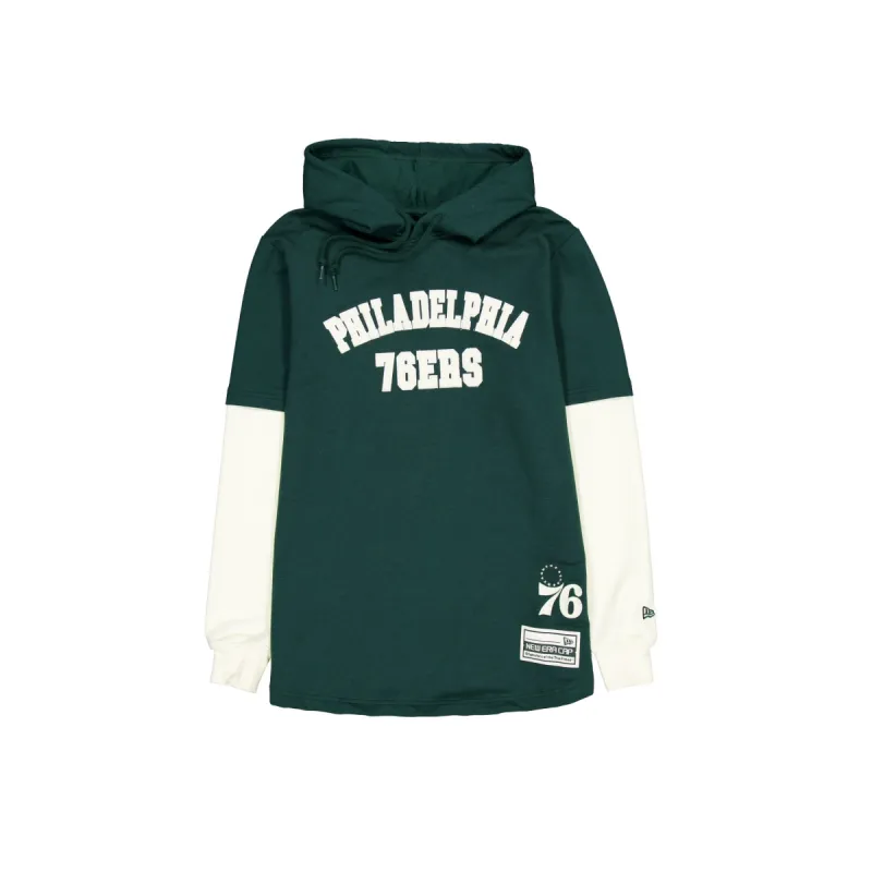 Philadelphia 76ers Dark Green Logo Select Hooded T-Shirt sold by New Era